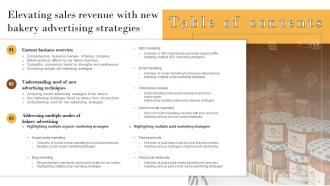 Table Contents Elevating Sales Revenue New Bakery MKT SS V