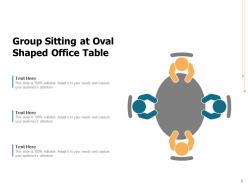 Table group rectangular round employees shaped oval