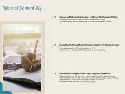 Table of content analysis renewable energy sector ppt powerpoint presentation icon rules