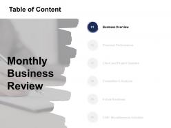 Table of content business overview ppt powerpoint presentation structure