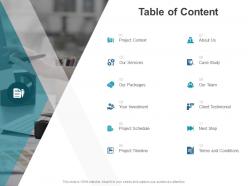 Table of content case study ppt powerpoint presentation ideas portfolio