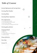 Table Of Content Catering Proposal Template One Pager Sample Example Document