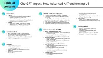 Table Of Content Chatgpt Impact How Advanced Ai Transforming UsChatGPT SS V
