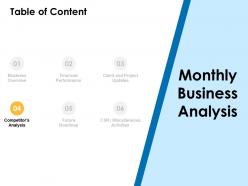 Table of content competitor analysis ppt powerpoint presentation layouts portfolio