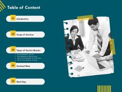 Table of content contract note ppt file example introduction