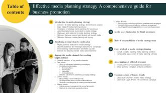 Table Of Content Effective Media Planning Strategy A Comprehensive Strategy CD V