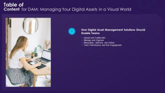 Table Of Content For Dam Managing Your Digital Asset