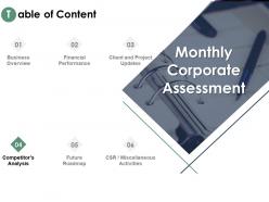 Table of content future roadmap ppt powerpoint presentation deck