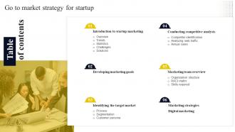 Table Of Content Go To Market Strategy For Startup Strategy SS V