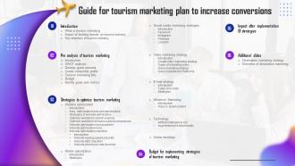 Table Of Content Guide For Tourism Marketing Plan To Increase Conversions MKT SS V