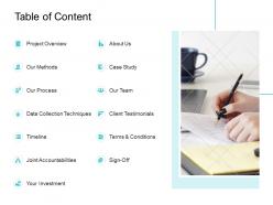 Table of content investment l723 ppt powerpoint presentation file