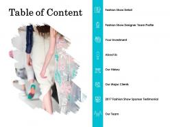 Table of content investment l734 ppt powerpoint presentation