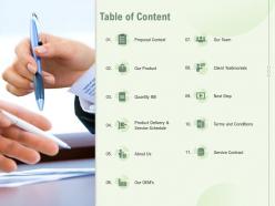 Table of content l1483 ppt powerpoint presentation infographics example