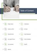 Table Of Content Logistics Service Proposal Template One Pager Sample Example Document