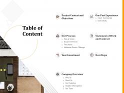 Table of content our process a1279 ppt powerpoint presentation portfolio graphics