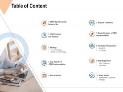 Table of content past experience ppt powerpoint presentation file master slide
