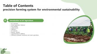 Table Of Content Precision Farming System For Environmental Sustainability IoT SS V