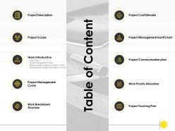 Table of content project description ppt powerpoint presentation example