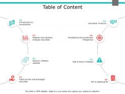 Table of content return analysis ppt powerpoint presentation outline sample