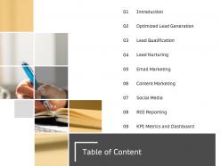Table Of Content Social Media M2637 Ppt Powerpoint Presentation Professional Layouts