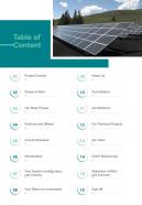 Table Of Content Solar Proposal Template One Pager Sample Example Document