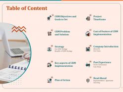 Table of content strategy ppt file brochure