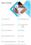 Table Of Content Web Design Proposal Template One Pager Sample Example Document
