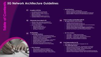 Table Of Contents 5g Network Architecture Guidelines