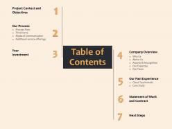 Table of contents additional service offerings ppt file example introduction