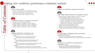 Table Of Contents Adopting New Workforce Performance Evaluation Method