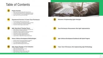 Table of contents agile maintenance reforming tasks