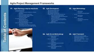 Table Of Contents Agile Project Management Frameworks