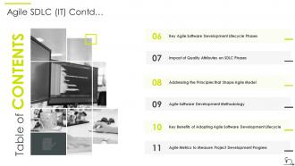 Table of contents agile sdlc it