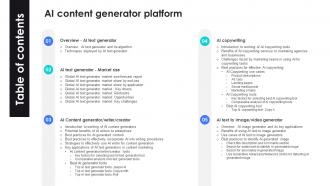 Table Of Contents AI Content Generator Platform AI SS V