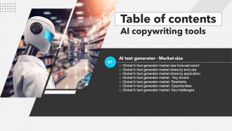 Table Of Contents AI Copywriting Tools AI SS V