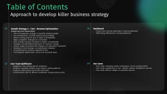 Table Of Contents Approach To Develop Killer Business Strategy Ppt Powerpoint Presentation File