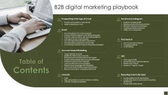 Table Of Contents B2B Digital Marketing Playbook