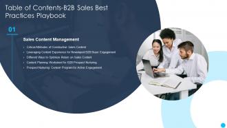 Table Of Contents B2B Sales Best Practices Playbook Planning Ppt Slides Infographic Template