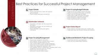 Table Of Contents Best Practices For Successful Project Management