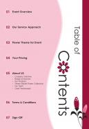 Table Of Contents Business Proposal For Event Floral Company One Pager Sample Example Document