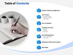 Table of contents case study ppt powerpoint presentation gallery files