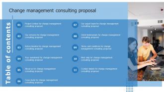 Table Of Contents Change Management Consulting Proposal Ppt Inspiration