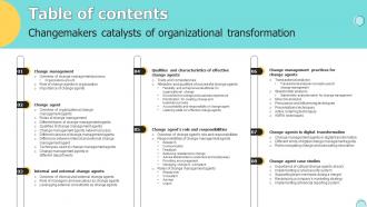 Table Of Contents Changemakers Catalysts Of Organizational Transformation CM SS V