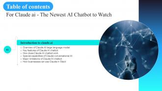 Table Of Contents Claude AI The Newest AI Chatbot To Watch AI SS V