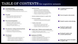 Table Of Contents Cognitive Sensors Ppt Slides Guidelines