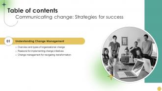 Table Of Contents Communicating Change Strategies For Success CM SS