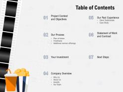 Table Of Contents Company Overview Ppt Powerpoint Presentation Visual Aids Summary