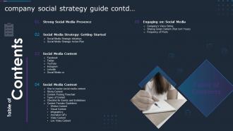 Table Of Contents Company Social Strategy Guide Contd Ppt Show Graphics Download