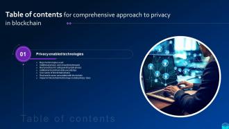Table Of Contents Comprehensive Approach To Privacy In Blockchain BCT SS
