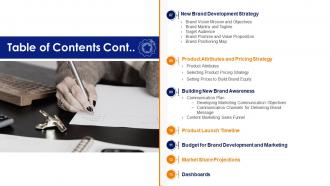 Table Of Contents Cont Brand Strategy Framework